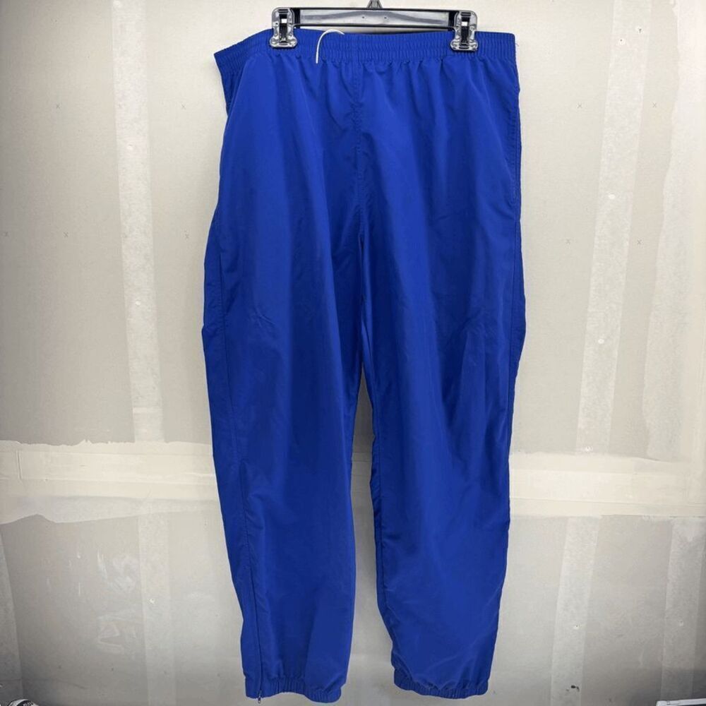 Vintage Lands' End Nylon Pants Mens Large Blue Drawstring Waist Zip Ankle USA
